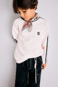 DeFacto Oversize Wide Fit Crew Neck Appliqued Waffle Long Sleeve T-Shirt for Boys
