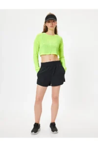 Koton Back Detailed Camisole Long Sleeve Crop Sports T-Shirt - Image 2