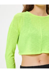 Koton Back Detailed Camisole Long Sleeve Crop Sports T-Shirt - Image 5