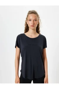 Koton Slogan Printed Bat Arm Modal Fabric Sports T-Shirt - Image 3