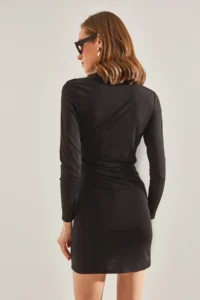 Bianco Lucci Women Front Shirred Viscose Dress - Image 4
