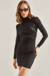 Bianco Lucci Women Front Shirred Viscose Dress - Image 6