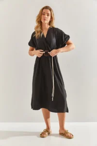 Bianco Lucci Women Double breasted Yaka Arched Dress - Image 5