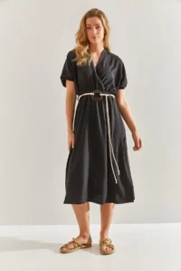 Bianco Lucci Women Double breasted Yaka Arched Dress - Image 6