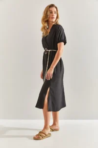 Bianco Lucci Women Double breasted Yaka Arched Dress - Image 7