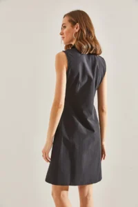 Bianco Lucci Women buttoned Polo Shirt Collar Dress - Image 4