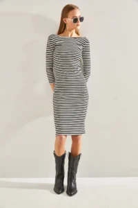 Bianco Lucci Women Striped Dress - Image 2