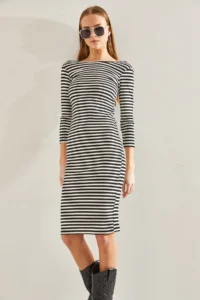Bianco Lucci Women Striped Dress - Image 3