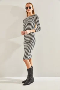 Bianco Lucci Women Striped Dress - Image 5