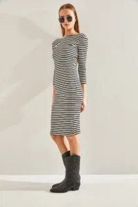 Bianco Lucci Women Striped Dress - Image 6