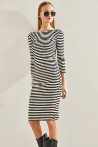 Bianco Lucci Women Striped Dress - Image 7