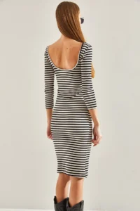 Bianco Lucci Women Striped Dress - Image 8