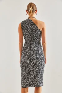 Bianco Lucci Women Omuz Dekolteli Patterned Dress - Image 3