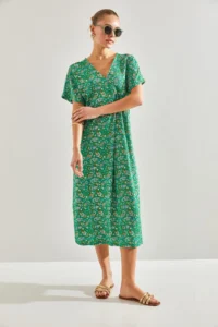 Bianco Lucci Women V-neck Patterned Dress - Image 5