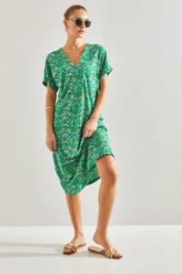 Bianco Lucci Women V-neck Patterned Dress - Image 7