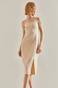 Bianco Lucci Women Slit Detailed Rope Sleeveless Dress - Image 2