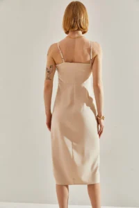 Bianco Lucci Women Slit Detailed Rope Sleeveless Dress - Image 3
