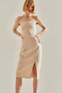 Bianco Lucci Women Slit Detailed Rope Sleeveless Dress - Image 5