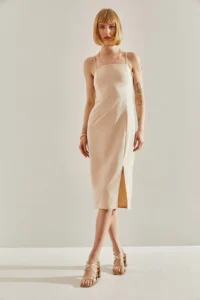 Bianco Lucci Women Slit Detailed Rope Sleeveless Dress - Image 7