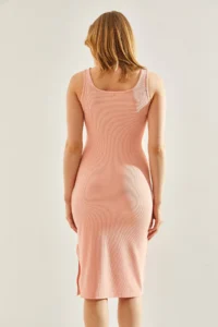 Bianco Lucci Women's Corduroy Slit Detailed Strappy Dress - Image 3
