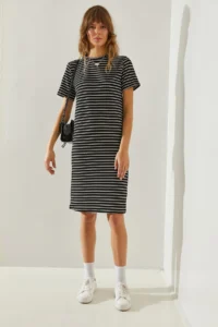Bianco Lucci Women Striped seersucker Dress - Image 2