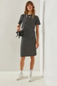 Bianco Lucci Women Striped seersucker Dress - Image 3
