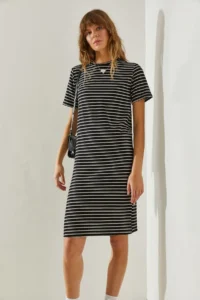 Bianco Lucci Women Striped seersucker Dress - Image 4