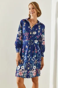 Bianco Lucci Women Floral Patterned Shirt Dress 21348 - Image 2