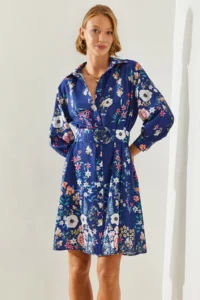 Bianco Lucci Women Floral Patterned Shirt Dress 21348 - Image 3