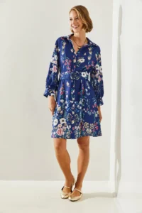 Bianco Lucci Women Floral Patterned Shirt Dress 21348 - Image 4