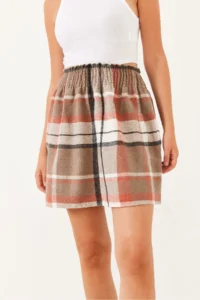 Bianco Lucci Women Gipe Detailed Plaid Mini Skirt 0169 - Image 4