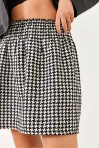 Bianco Lucci Women's Gipe Detailed Houndstooth Mini Skirt 0169 - Image 5