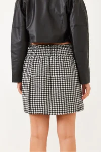 Bianco Lucci Women's Gipe Detailed Houndstooth Mini Skirt 0169 - Image 6