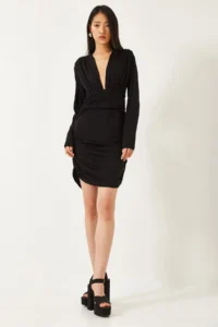 Bianco Lucci Women Side Shirred Dress 0180 - Image 4