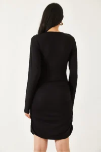 Bianco Lucci Women Side Shirred Dress 0180 - Image 8