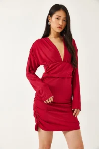 Bianco Lucci Women Side Shirred Dress 0180 - Image 5
