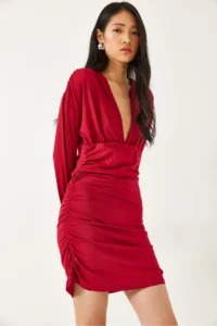 Bianco Lucci Women Side Shirred Dress 0180 - Image 6