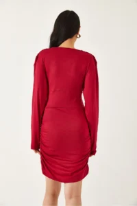 Bianco Lucci Women Side Shirred Dress 0180 - Image 8