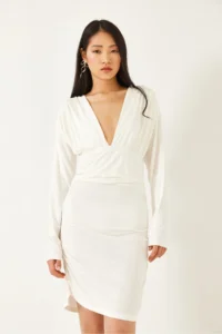 Bianco Lucci Women Side Shirred Dress 0180 - Image 3