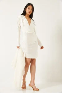 Bianco Lucci Women Side Shirred Dress 0180 - Image 4
