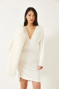 Bianco Lucci Women Side Shirred Dress 0180 - Image 6
