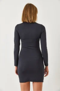 Bianco Lucci Women Half Turtleneck Basic Dress - Image 7
