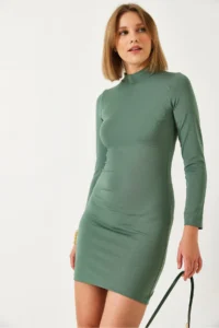 Bianco Lucci Women Half Turtleneck Basic Dress - Image 5