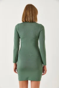 Bianco Lucci Women Half Turtleneck Basic Dress - Image 7
