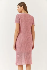 Bianco Lucci Women Short Sleeve Lined Net Dress - Image 8