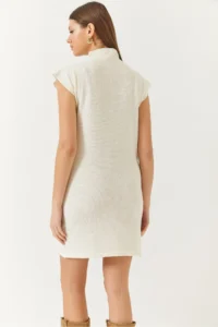 Bianco Lucci Women's Half Turtleneck Mini Knitwear Dress - Image 7