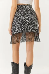 Bianco Lucci Women's Wrap Detailed Patterned Tassel Skirt - Image 6