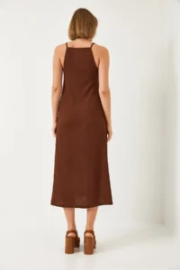 Bianco Lucci Women's Strappy Summer Long Knitted Dress 70243 - Image 6