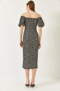 Bianco Lucci Women's Carmen Collar Slit Summer Knitted Dress 70292 - Image 8