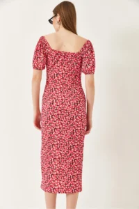 Bianco Lucci Women's Carmen Collar Slit Summer Knitted Dress 70292 - Image 7
